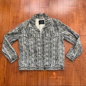 BLANK NYC Snake Print Denim Jacket
